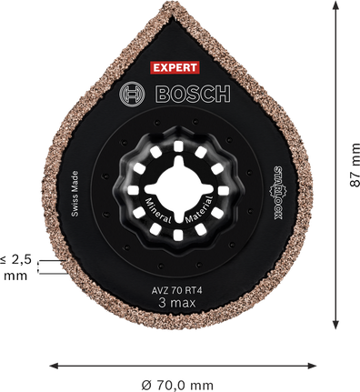 Bosch EXPERT AVZ 70 RT4 hardmetalen voegplaat 70mm.