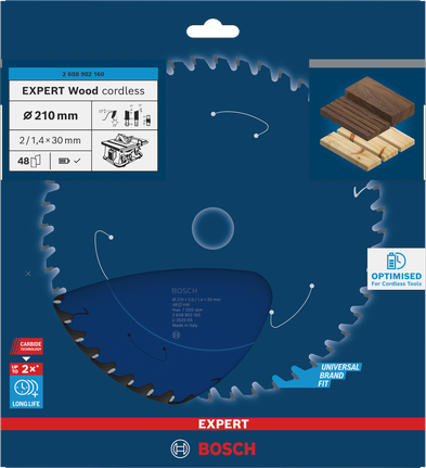Bosch EXPERT Wood accu cirkelzaagblad 210 mm.