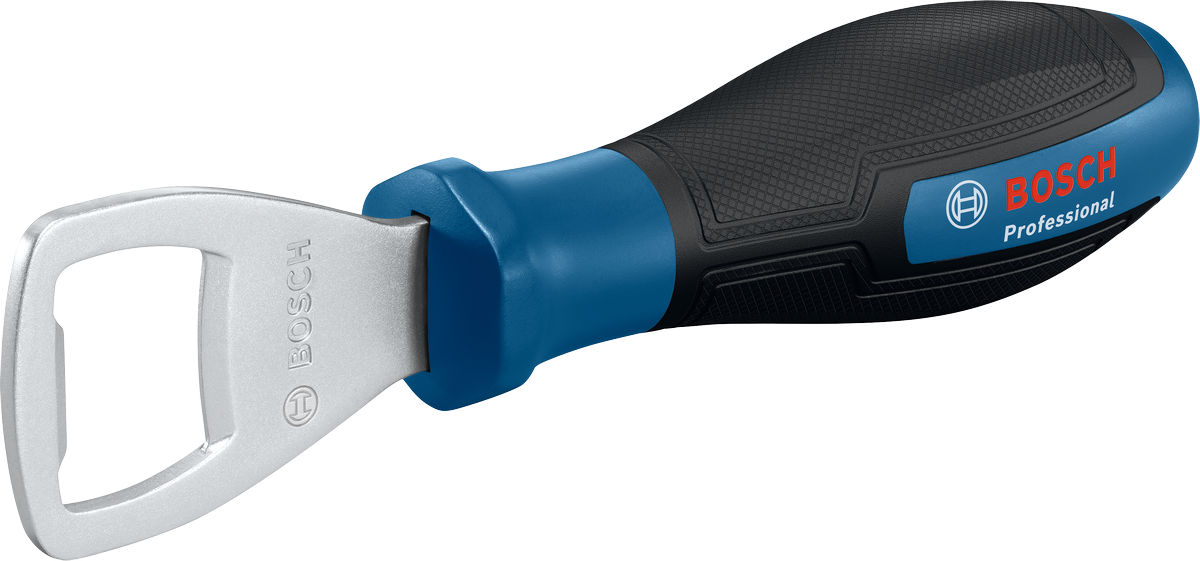 Bosch flesopener met ergonomische handgreep.