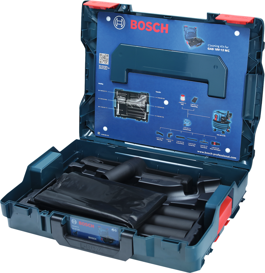 Bosch reinigingsset voor GAS 18V-12 MC in draagtas.