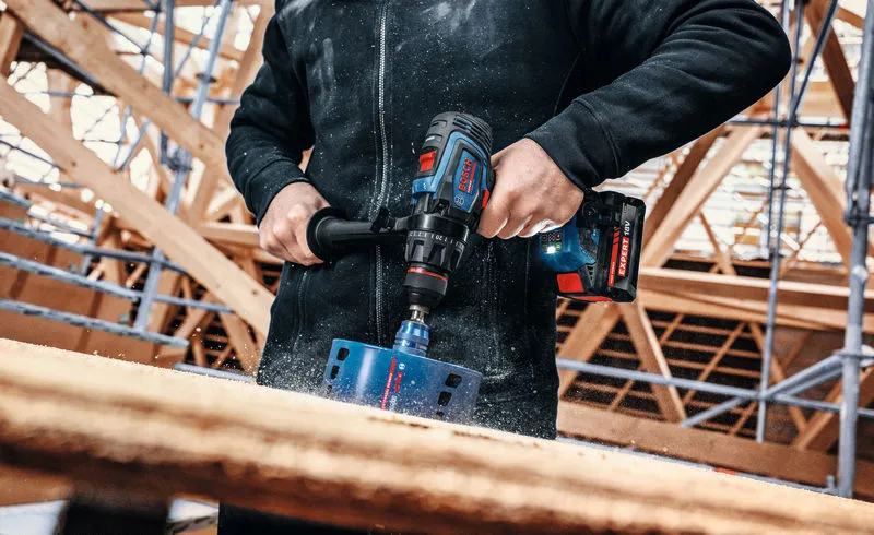 Bosch EXSB18V-150 accu-boormachine met zijhandgreep.