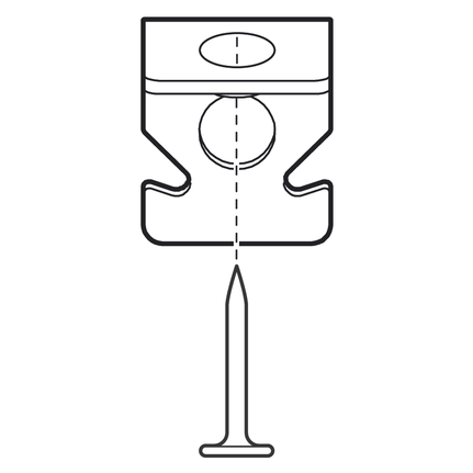 Plafondhanger met spijker.