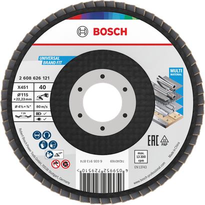 Bosch X451 lamellenschijf 115mm G40 voor multimateriaal.