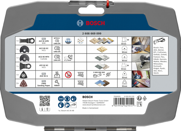 Bosch Renovatiezaagbladenset 8-delig voor het zagen van meerdere materialen.