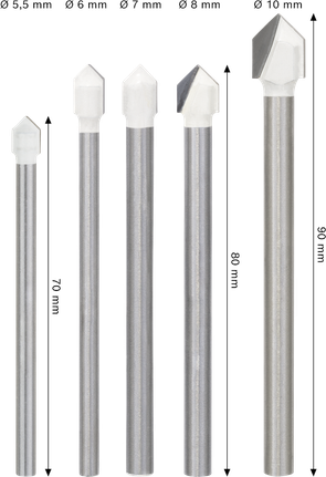 Bosch Pro Diamond glasborenset voor nauwkeurig boren.