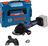 Bosch EXWS18V-15PS haakse slijper met koffer en accessoires.