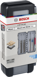 Bosch 40-delige set decoupeerzaagbladen voor hout en metaal, in koffer.