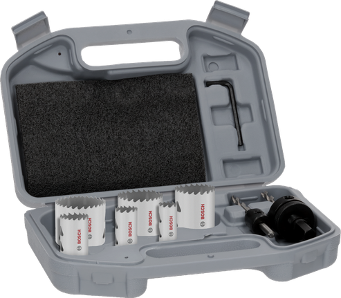 Bosch multi-materiaal schroefdraadzaagset in koffer.
