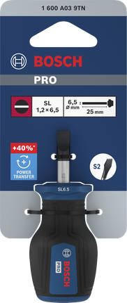 Bosch PRO korte schroevendraaier SL 1,2 x 6,5 x 25 mm.