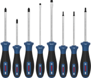 Bosch PRO schroevendraaierset, 8-delig met kleurgecodeerde handgrepen.