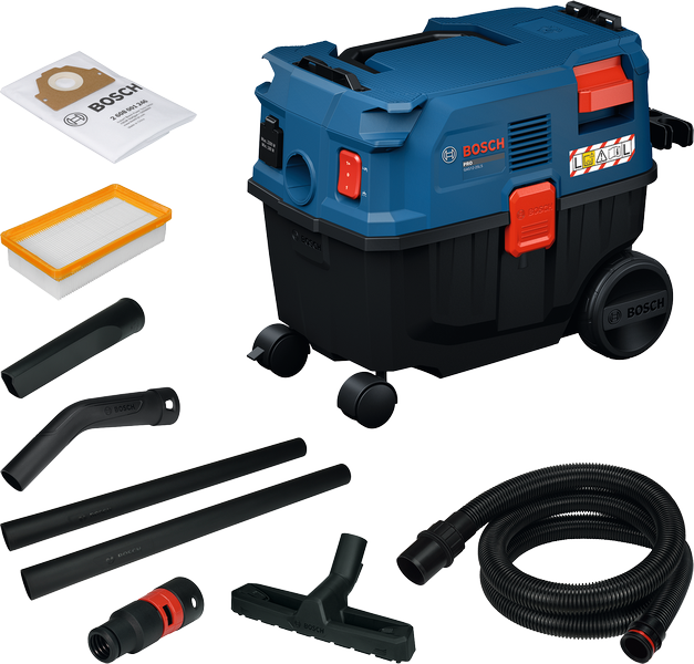 Bosch stofzuiger met accessoires.