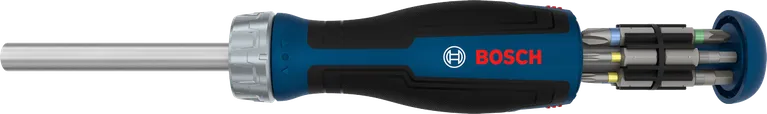 Bosch ratelschroevendraaier met 12 bits.