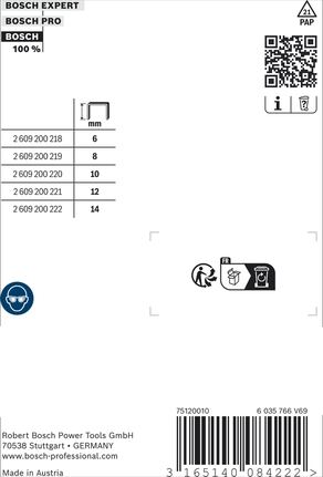 Bosch platte draadnietjes type 54/14, 14 mm lengte.