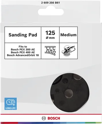 Bosch schuurpad, middelhard, 125 mm, voor PEX-gereedschap.