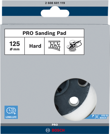 Bosch PRO schuurpad hard 125 mm voor excentrische schuurmachines.