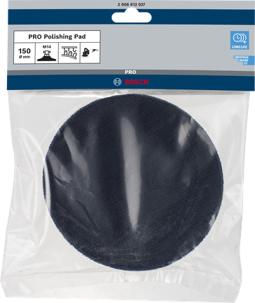 Bosch M14 150mm steunplaat met klittenbandsluiting.