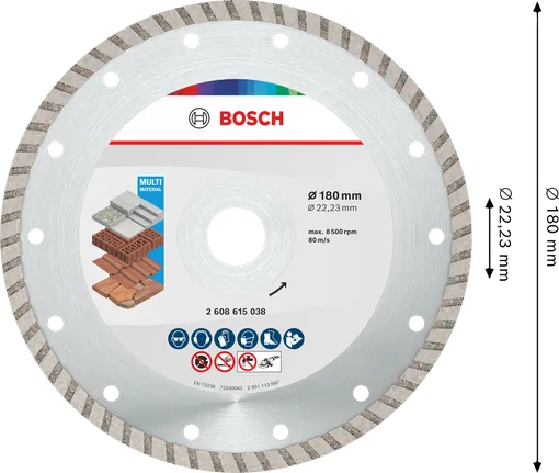 Bosch Multi Material Turbo diamantslijpschijf 180 mm.