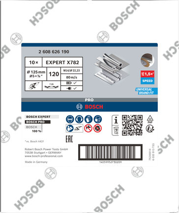Bosch PRO X571 lamellenschijf, hoek 125 mm, G120.