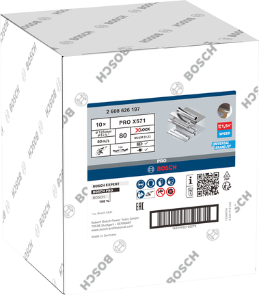 Bosch PRO X571 lamellenschijf X-Lock G80 125 mm voor metaal.