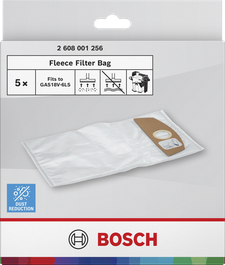 Bosch fleece filterzak voor de GAS18V-6LS stofzuiger.