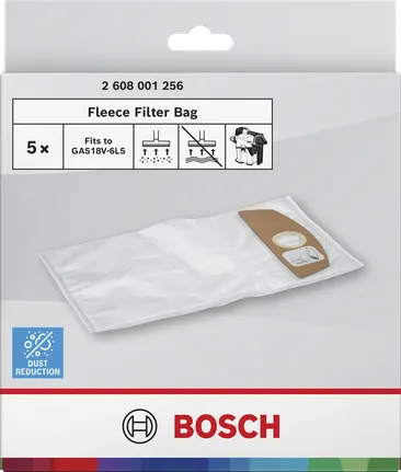 Bosch fleece filterzak voor de GAS18V-6LS stofzuiger.