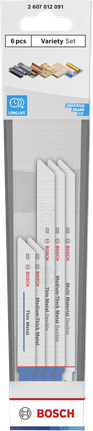 Bosch Variety reciprozaagbladenset van 6 stuks voor hout en metaal.