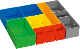 Bosch i-Boxx 72, set met diverse kleuren opbergbakken.