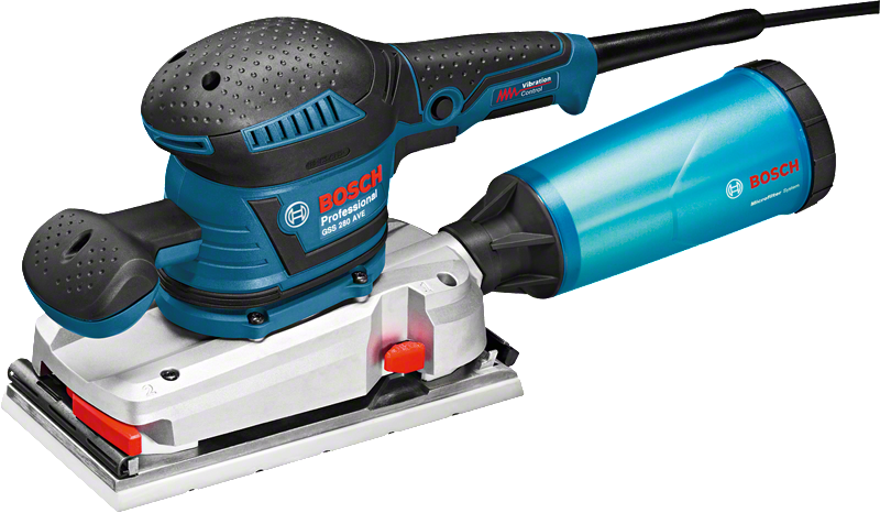 Орбитална шлайфмашина Bosch GSS 280 AVE с прахоуловител.