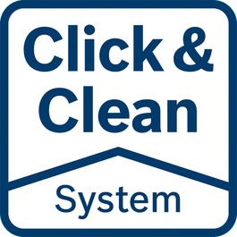 Система Click & Clean – 3 чудесни предимства Ясен изглед към работната повърхност: Вие работите по-прецизно и по-бързо
Вредният прах се отвежда веднага: предпазва Вашето здраве
По-малко прах: по-голяма експлоатационна продължителност на инструмента и консумативите
