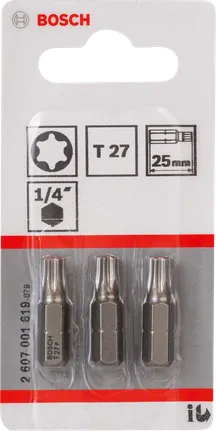 Комплект от три битове за отвертка Bosch T27 25 мм.