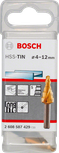 Стъпаловидно свредло Bosch HSS-TiN 4-12 мм за метал.