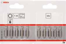 Битове за отвертка Bosch T25 Extra Hard 25 мм, опаковка от 10 броя.