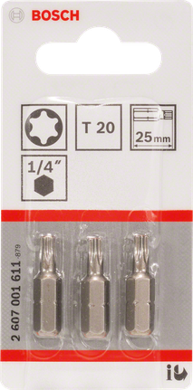 Комплект битове за отвертка Bosch T20 25 мм Torx.
