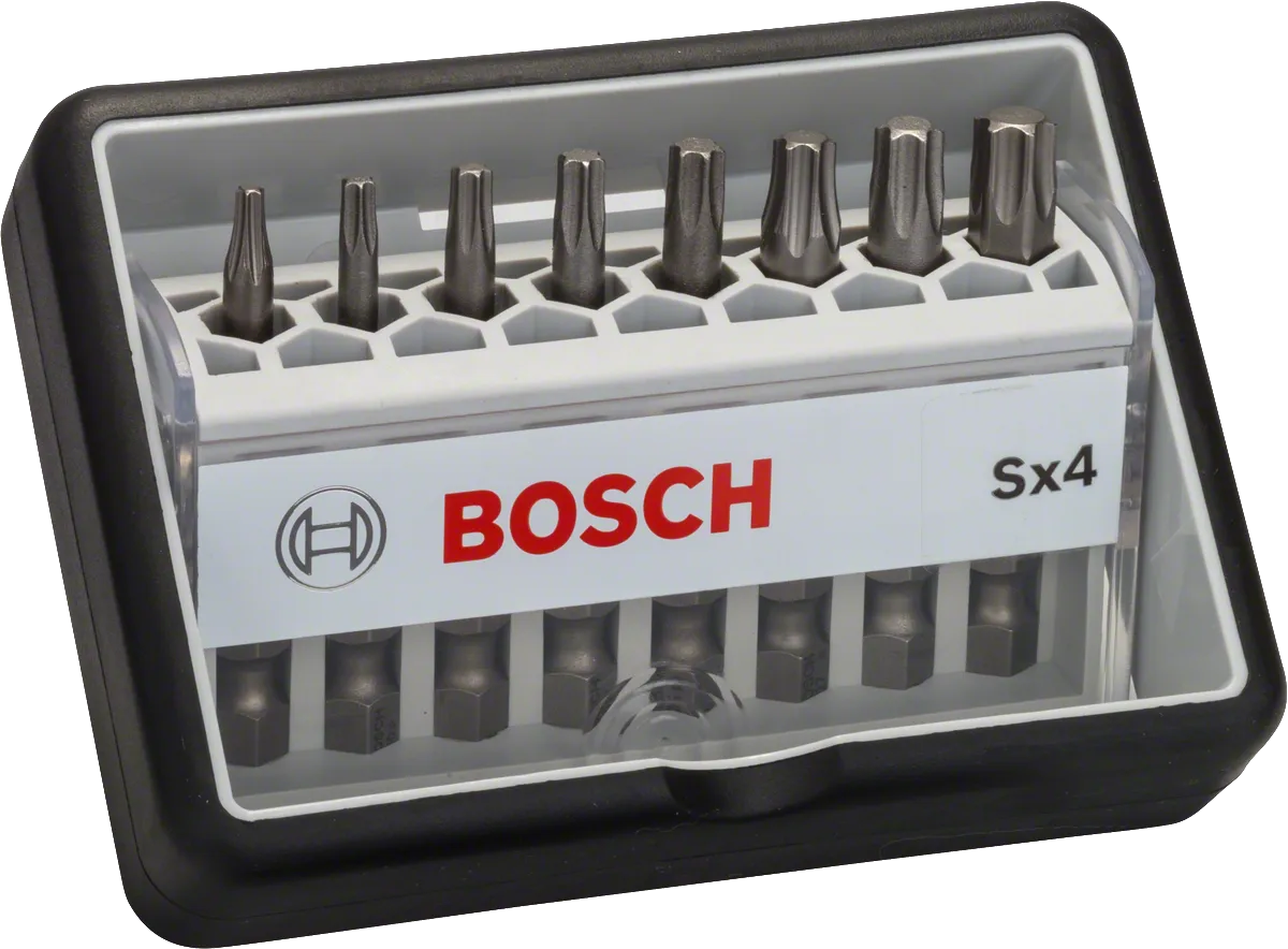 Комплект битове за отвертки Bosch Robust Line, 8 части, екстра твърд.