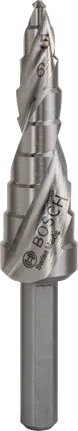 Стъпаловидно свредло Bosch HSS 4-12 мм за прецизно оразмеряване на отвори.