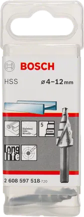Стъпаловидно свредло Bosch HSS 4–12 мм.