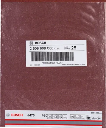 Шлифовъчен лист Bosch J475 P60 230×280 мм.