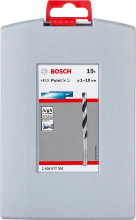 Комплект свредла Bosch HSS PointTeQ, 19 части, 1-10 мм.