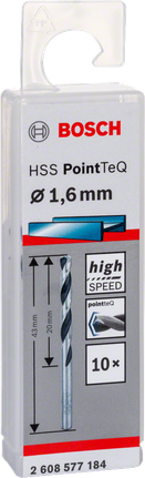 Комплект свредла Bosch HSS PointTeQ 1.6 мм.