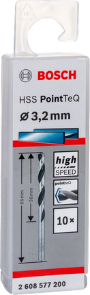 Комплект свредла Bosch HSS PointTeQ 3.2 мм.