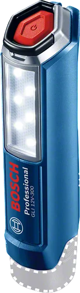 Работна лампа Bosch GLI 12V-300 LED, компактен дизайн.