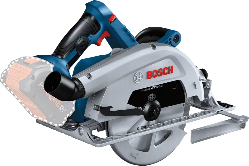 Акумулаторен циркуляр Bosch GKS 18V-68 C за рязане на дърво.
