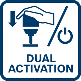  Режим двойно активиране – само натисни машината/инструмента напред срещу повърхността или натисни "вкл." бутона/превключвателя, за да започнеш
