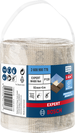 Шлифовъчна мрежа Bosch EXPERT M480 на ролка 93 мм 5 м G 120.