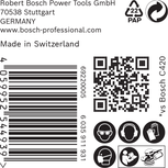Етикет за безопасност и баркод за шкурка Bosch C420.