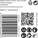 Етикет за безопасност и продукт за шкурка Bosch EXPERT C470.