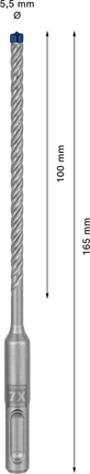 Свредло за перфоратор Bosch EXPERT SDS plus-7X 5,5x100x165 мм.