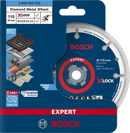 Режещ диск Bosch EXPERT Diamond Metal Wheel X-LOCK 115 мм.