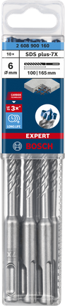 Комплект свредла за перфоратор Bosch SDS plus-7X 6×100×165 мм, 10 части.