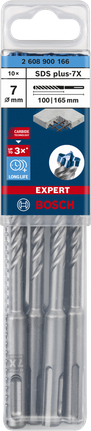 Свредла Bosch SDS plus-7X 7×100×165 мм, пакет от 10 броя.